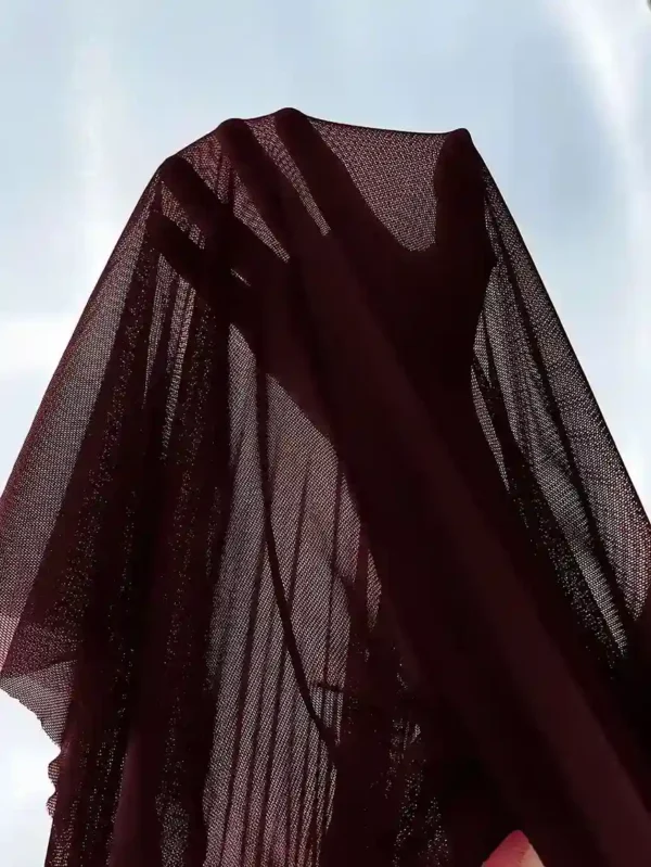 Ensemble Nuisette en Dentelle et Peignoir en Maille Bordeaux